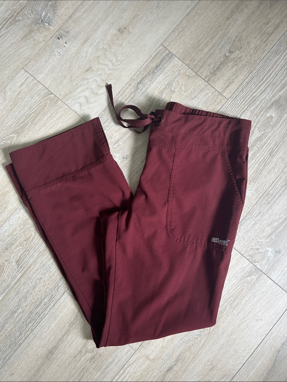 Grey's Anatomy Women's Burgundy Drawstring Scrub Pants Size Medium